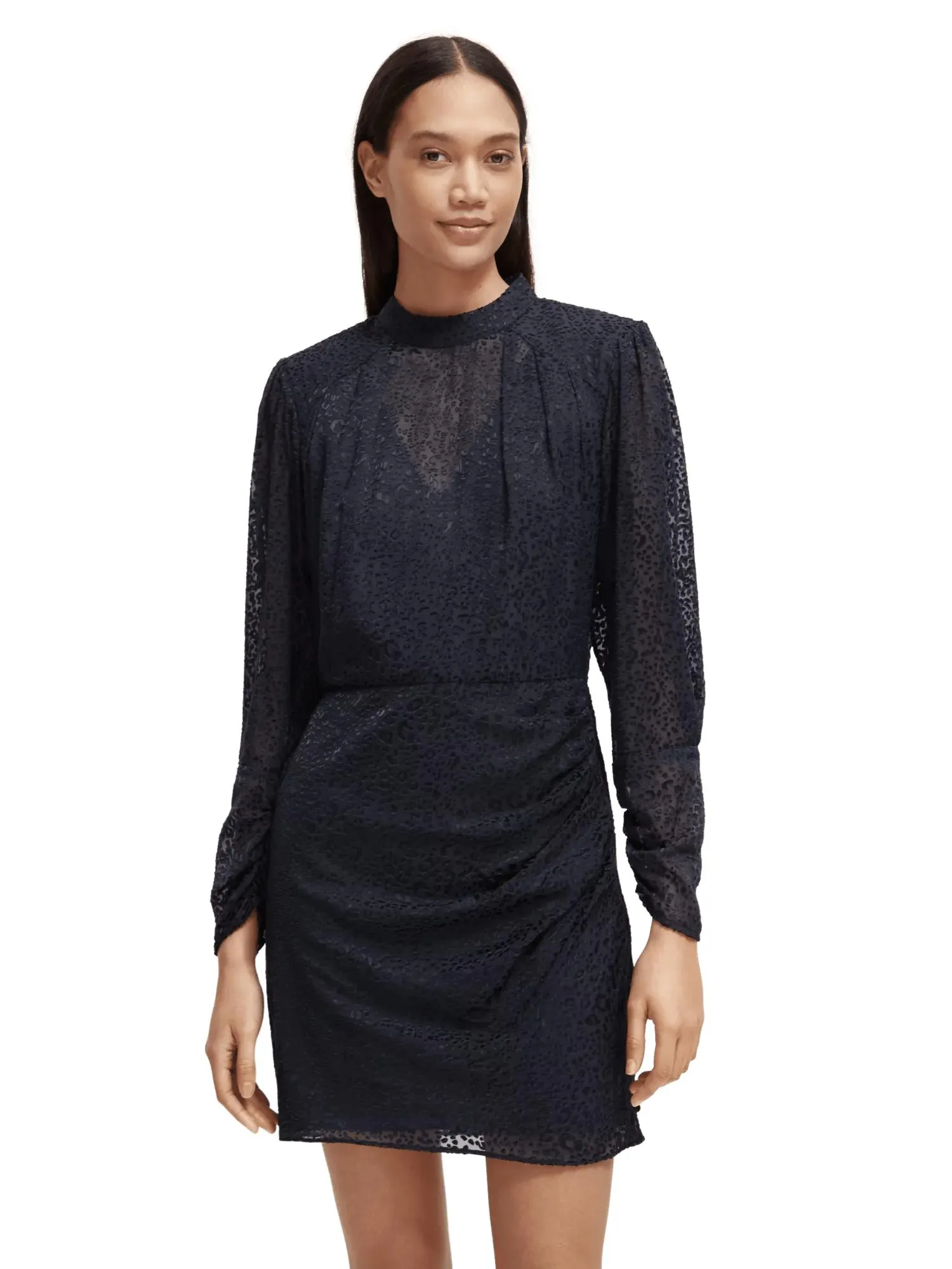 Mock neck mini dress