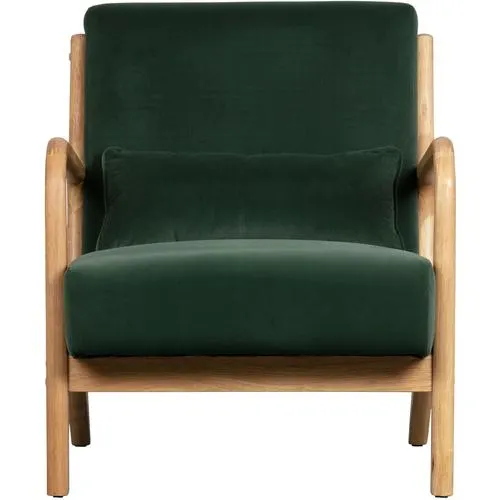 WOOOD fauteuil Mark - Velvet - Flesgroen - 75x67x82