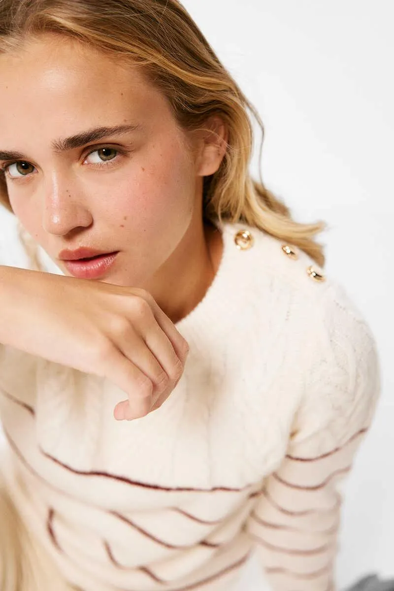 Jersey Cable Knit Rayas