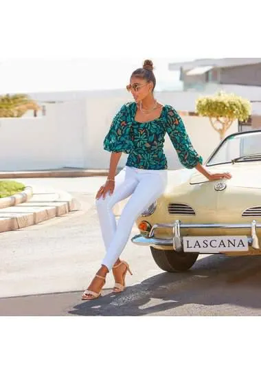 Lascana Chiffonblouse met wijde pofmouwen