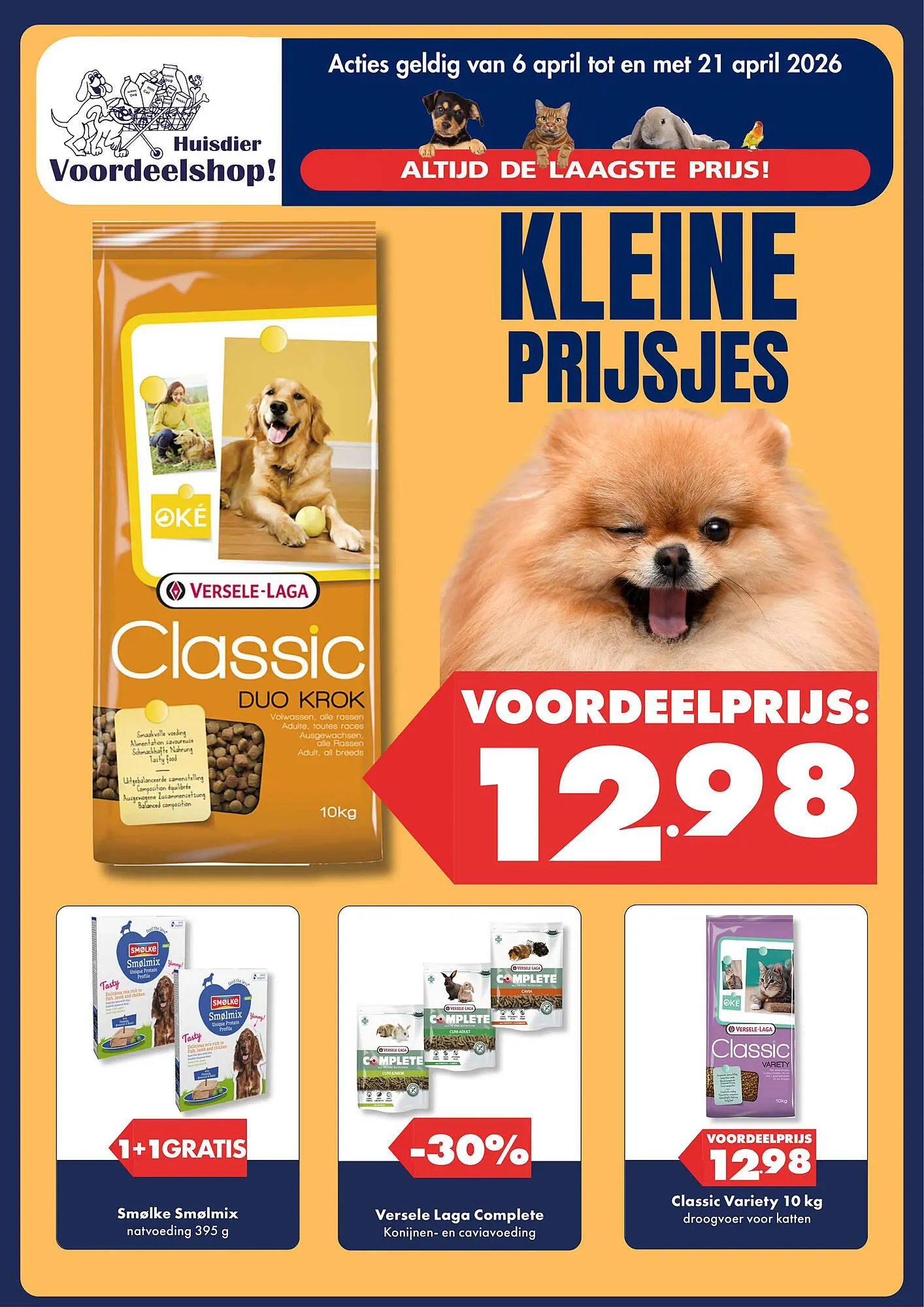 Huisdier Voordeelshop folder van 5 april tot 21 april 2026 - Folder pagina 1