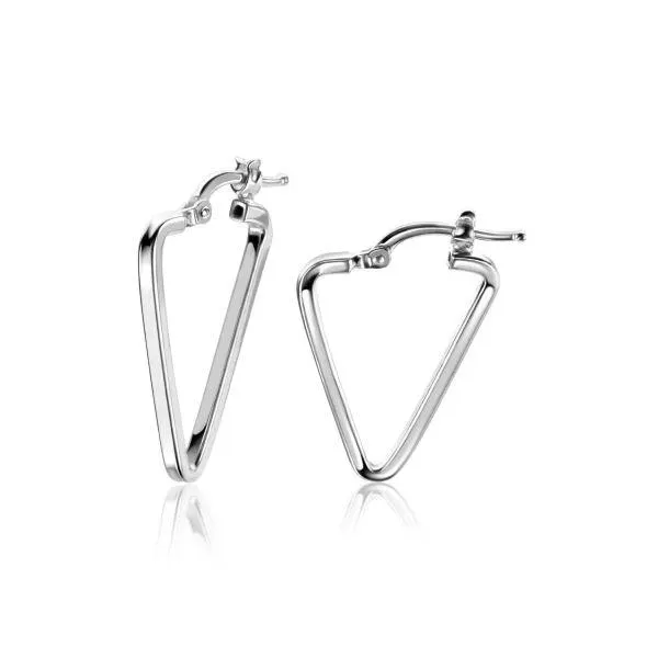 21mm ZINZI zilveren oorringen in driehoeksvorm met gladde buis 21x2mm ZIO-BF76