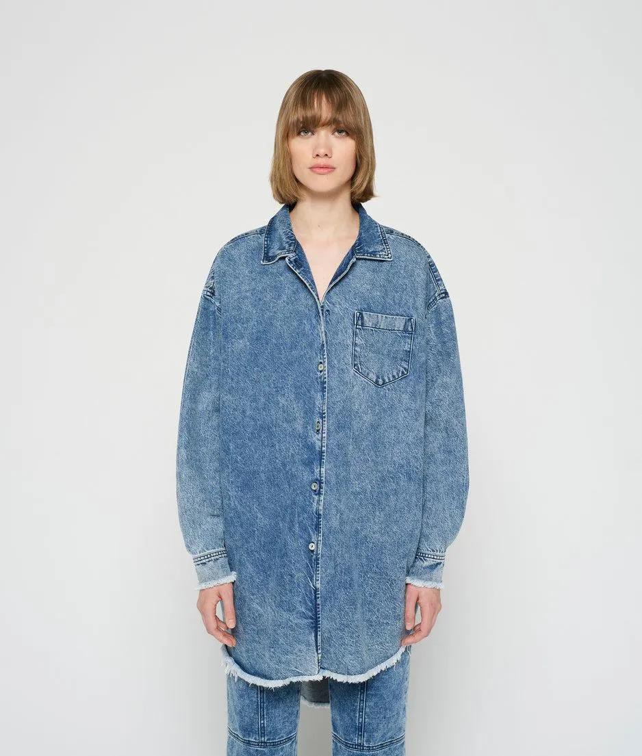 flowy denim shirt