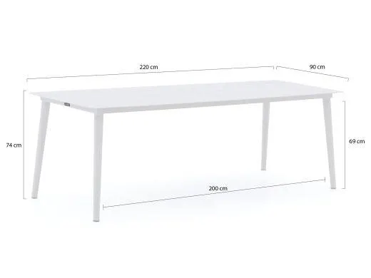 Bellagio Lugo/Sora 220cm dining tuinset 7-delig verstelbaar