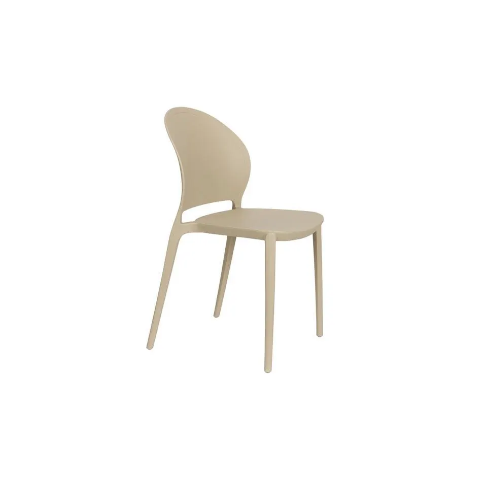 Tuinstoel Kunstof Beige - Zitdiepte 43cm - 52x45x82cm - Sjoerd