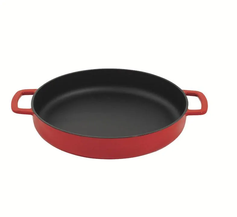 Combekk Sous Chef Koekenpan 28cm - 2 grepen - gietijzer - rood