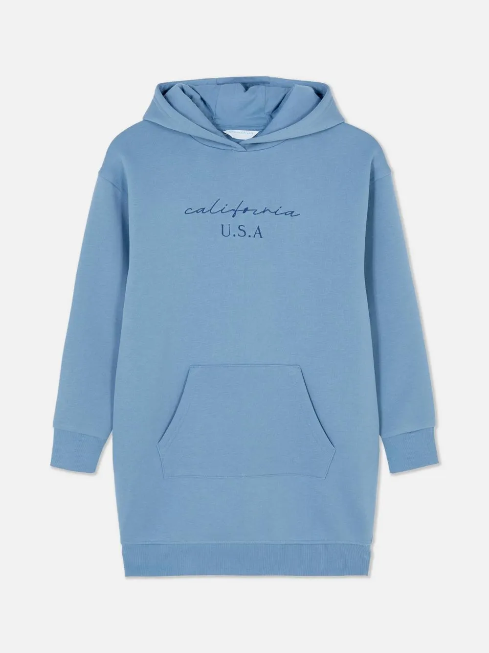 Hoodiejurk met borduursel California