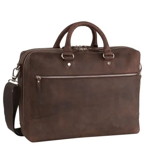 Leonhard Heyden Laptoptas / Aktetas / Werktas 15 Inch Leer Salisbury Bruin