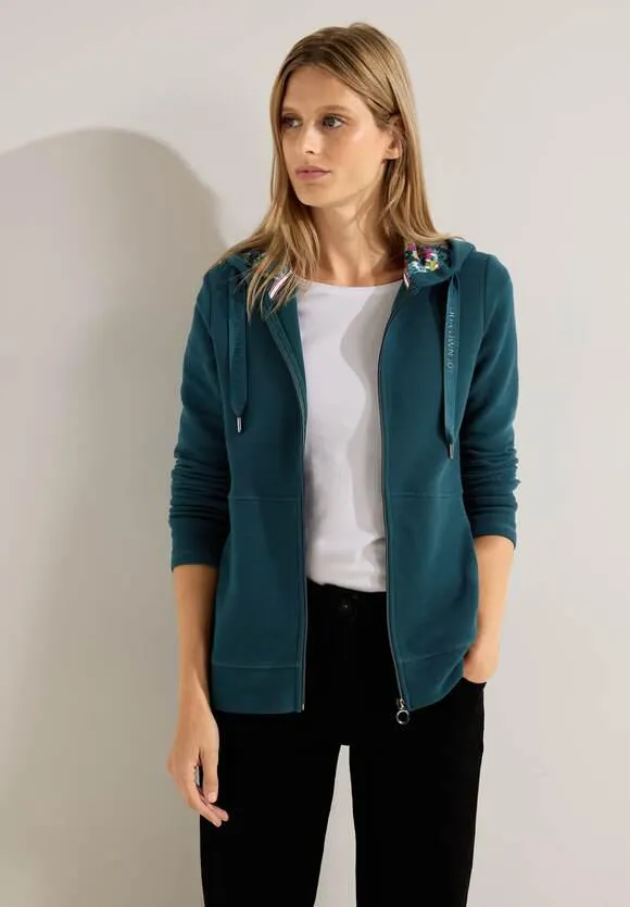 Sweatjack met print en capuchon