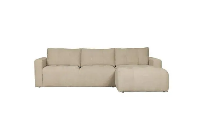 Bar chaise longue geweven stof rechts zand