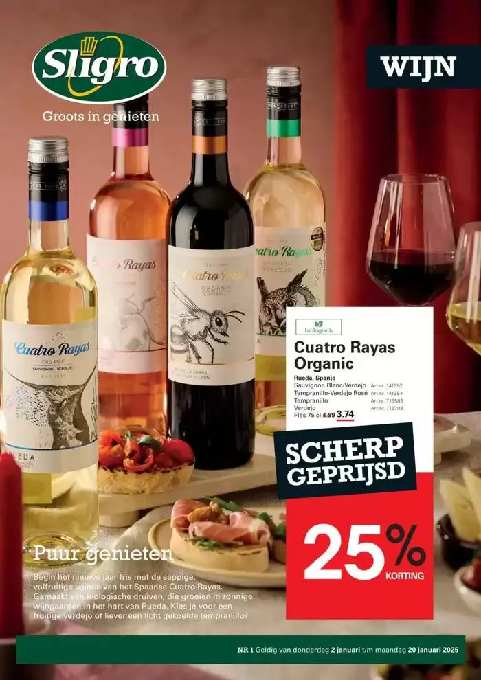 Sligro folder van 2 januari tot 20 januari 2025 - Folder pagina 1