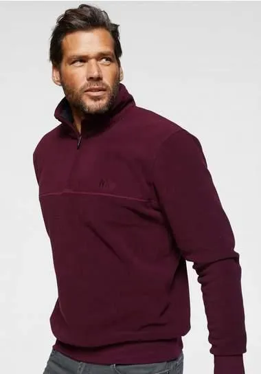 Man's World Fleecetrui Lange mouwen, met ribboordjes, met troyerkraag, voor athleisure looks