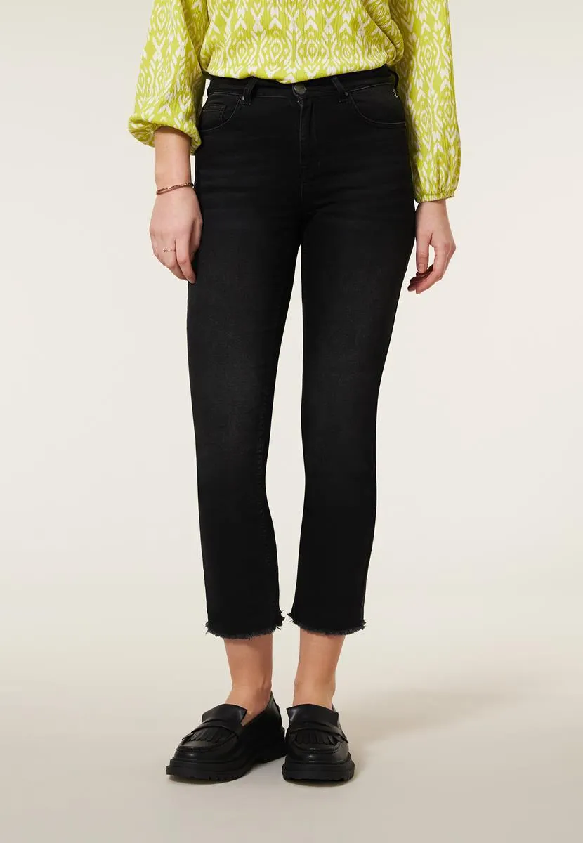 Jeans fringe zwart 7/8