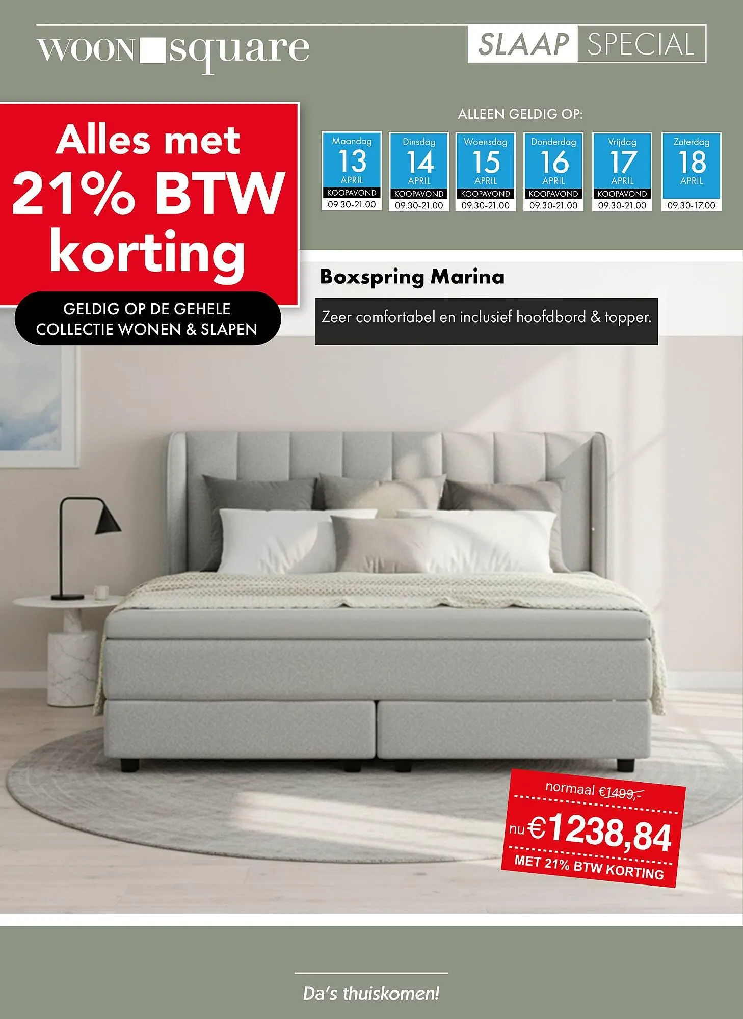 Woonsquare Slaapfolder van 6 april tot 11 april 2026 - Folder pagina 1