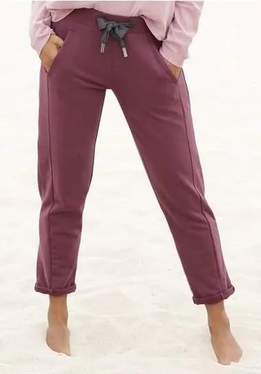 Elbsand Sweatbroek Brinja met logoprint op de tailleband en zakken, joggingbroek, loungebroek