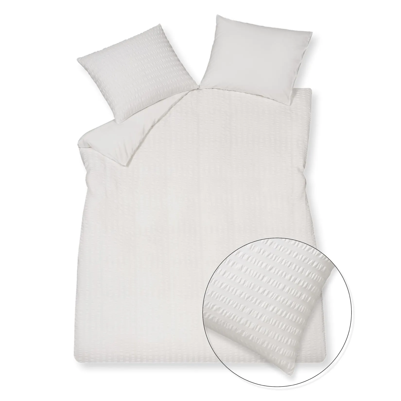 PURE 80 seersucker | white