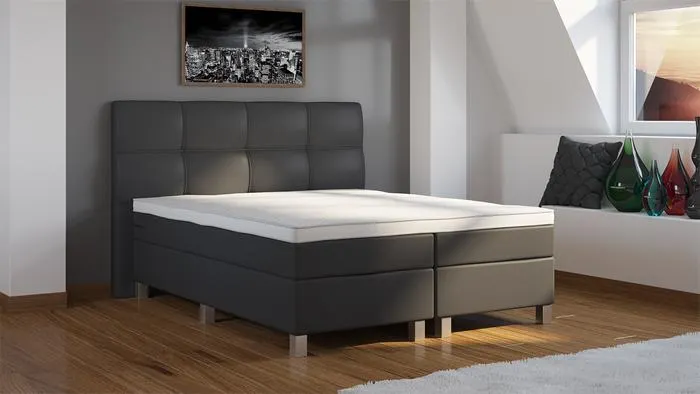 Boxspring Verdi Skai Leer Compleet Vlak