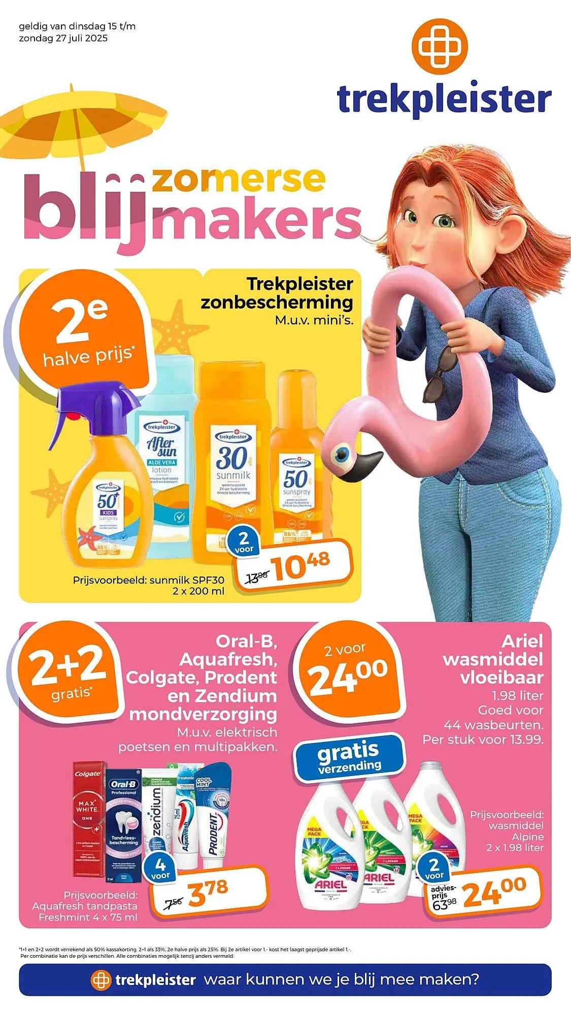 Trekpleister folder van 15 juli tot 20 juli 2025 - Folder pagina 1