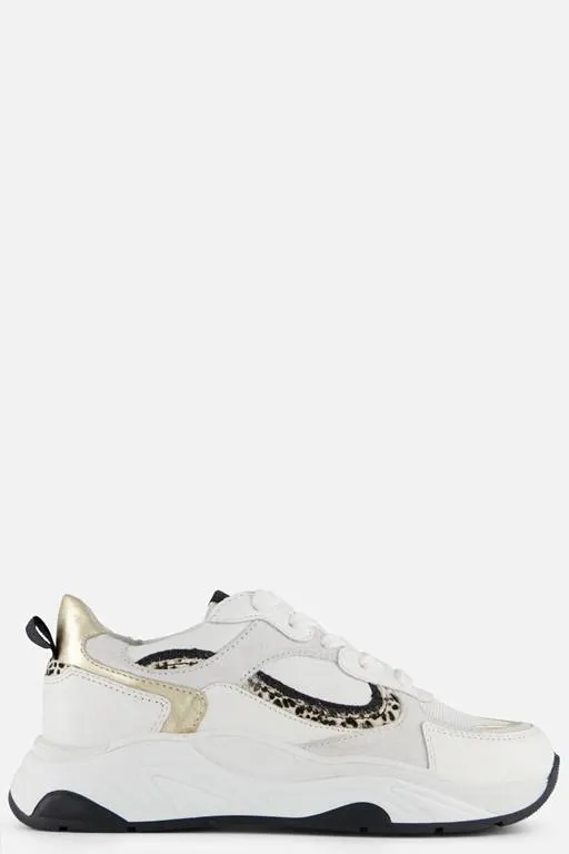 Sneakers wit Leer