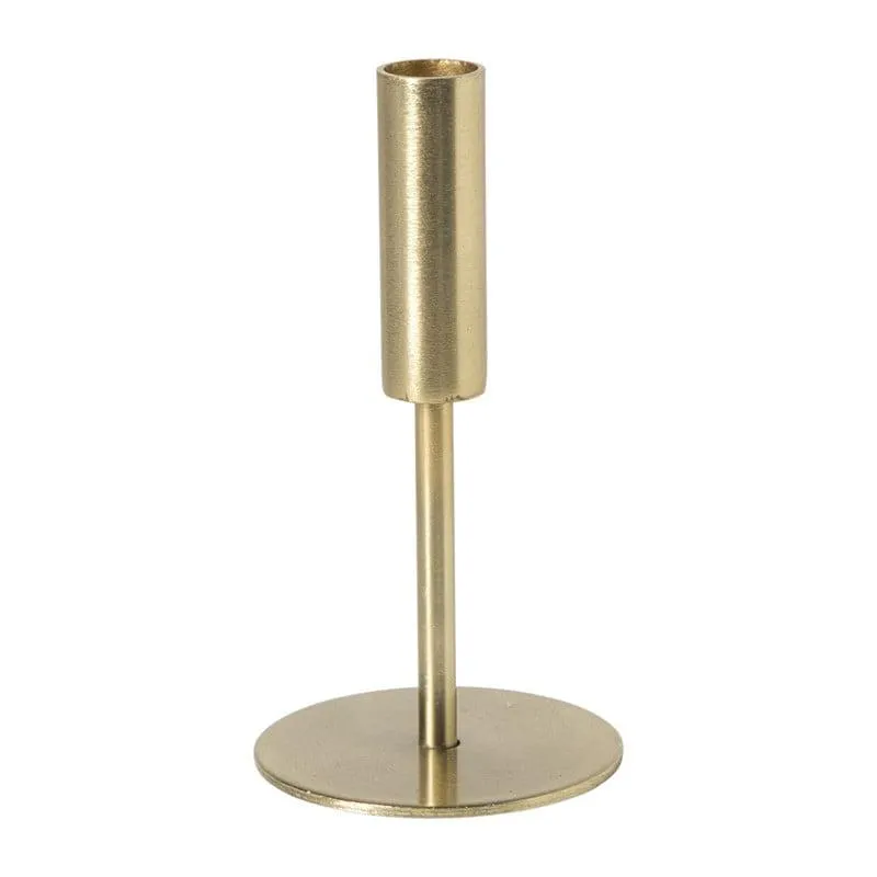 Kandelaar smal laag - goudkleurig - ø9x16.5 cm