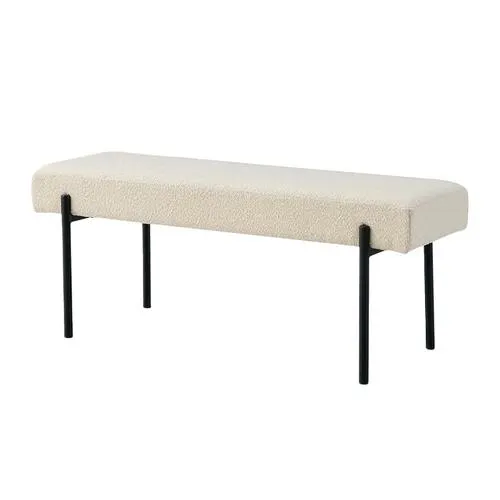 Artichok Marianna bouclé bankje gebroken wit - 100 x 42,5 cm