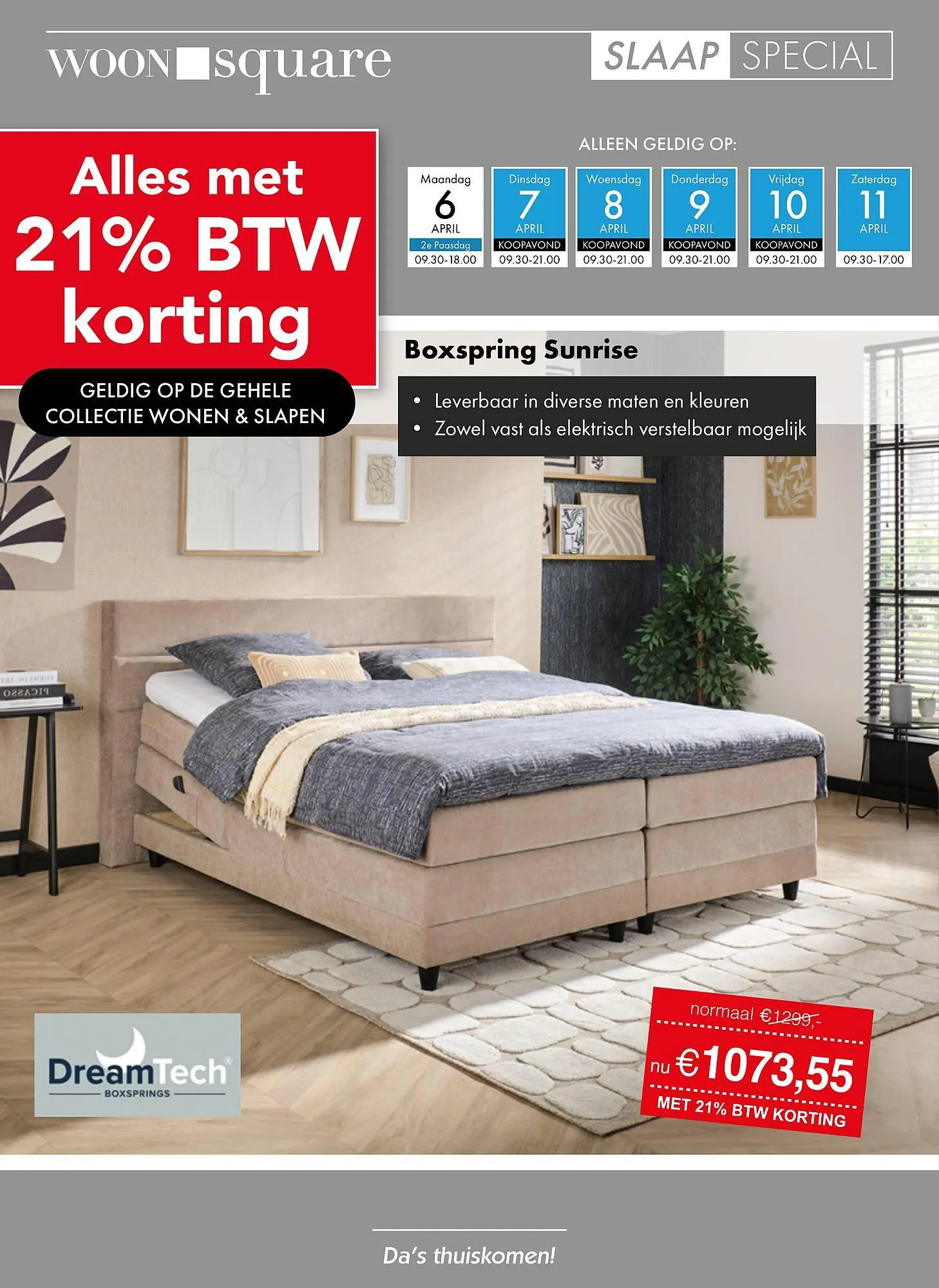 Woonsquare Slaapfolder van 6 april tot 11 april 2026 - Folder pagina 1