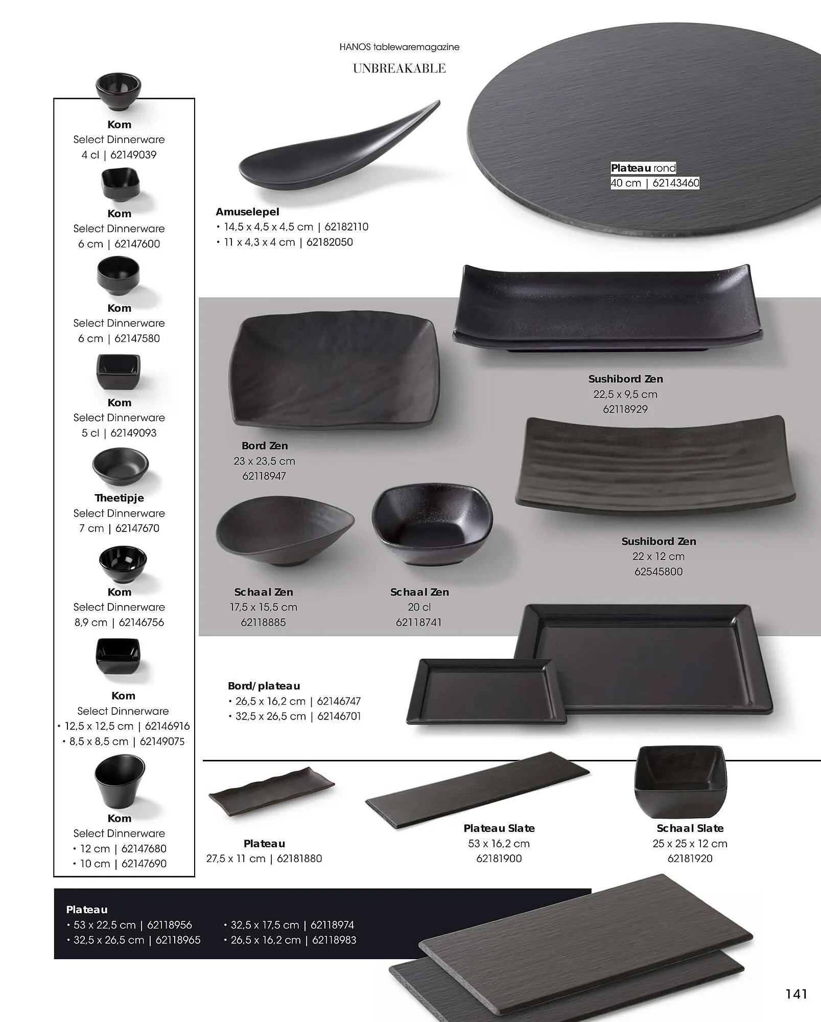 HANOS Tableware Magazine 2023-2024 van 1 januari tot 30 april 2024 - Folder pagina 141