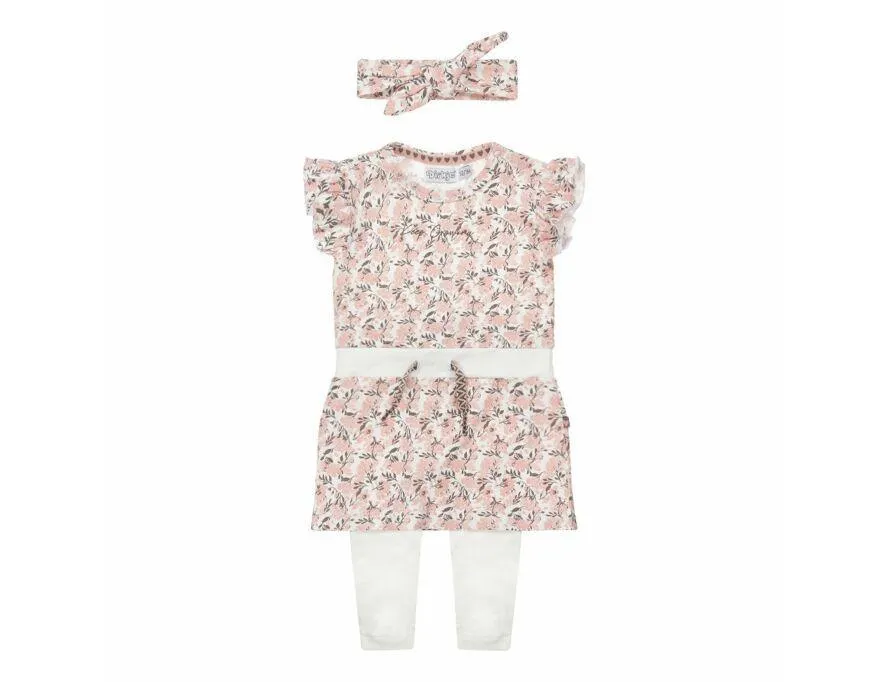 Set 3-delig Dirkje DICDE22 Jurk + Legging + Haarband Off-White
