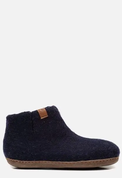 Tofevel Mula Pantoffels blauw Schapenwol