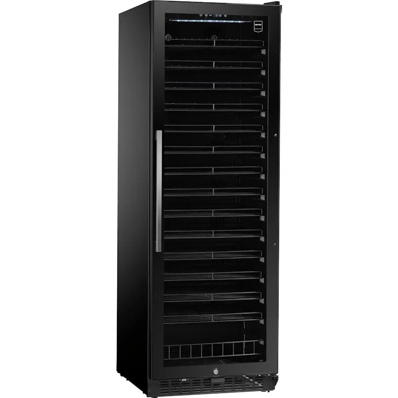 METRO Professional Wijnkoeler GWC1150, roestvrij staal / glas, 59,5 x 68 x 176,9 cm, 140 flessen, met slot, zwart