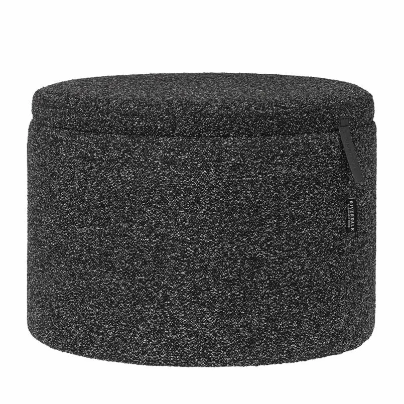 Opberg poef Didi 30cm zwart boucle