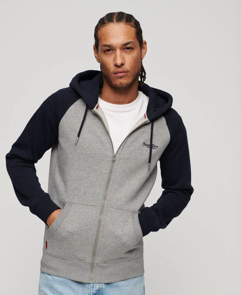 Essential baseballhoodie met rits
