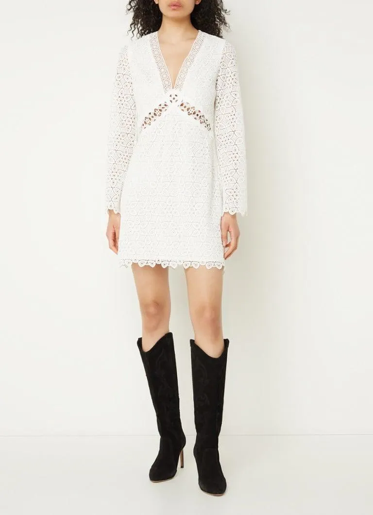 Galia mini jurk met opengewerkt dessin