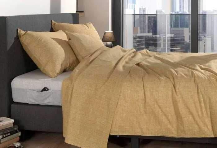 Zo!Home Lino Dekbedovertrek Ochre Yellow