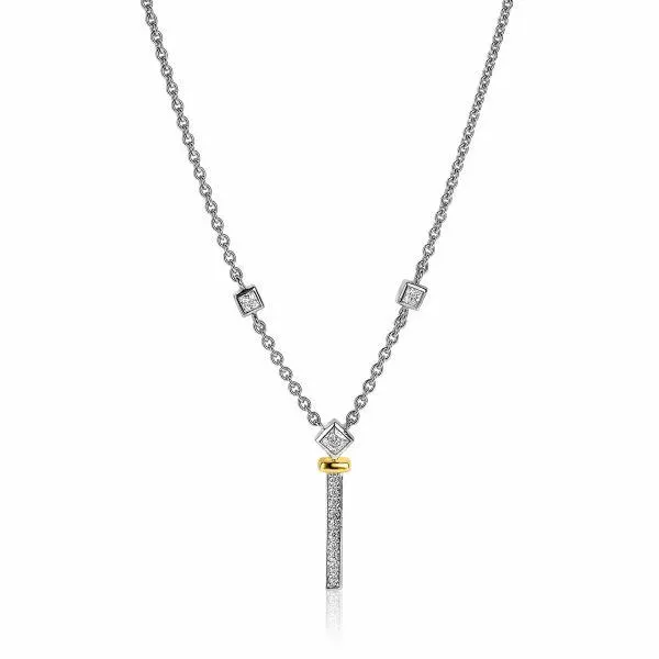 ZINZI Sterling Silver Luxury Bicolor Necklace
