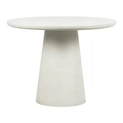 WOOOD Damon Eettafel - Ø 100 cm - Betonlook Wit