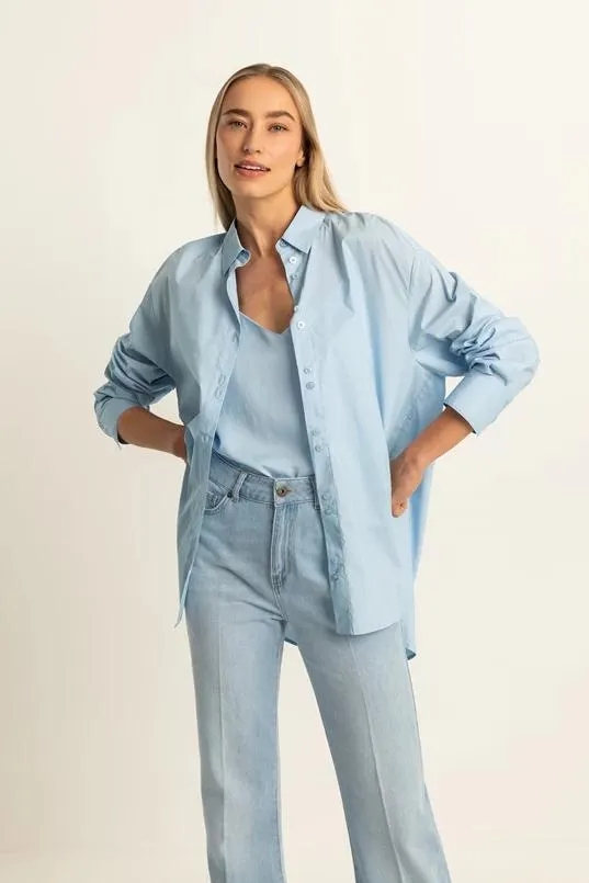 Poplin overhemdbloes