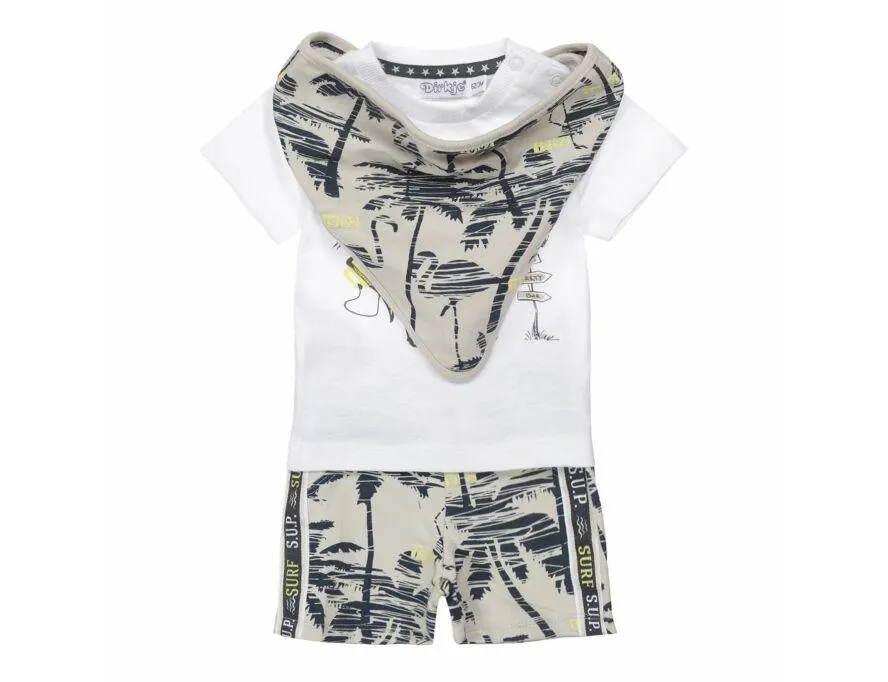 Set 3-delig Dirkje DICDE22 Shirt + Broek + Bandana White