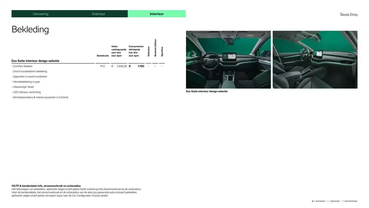 Škoda Elroq prijslijst per 1 oktober 2024 van 27 november tot 27 november 2025 - Folder pagina 14