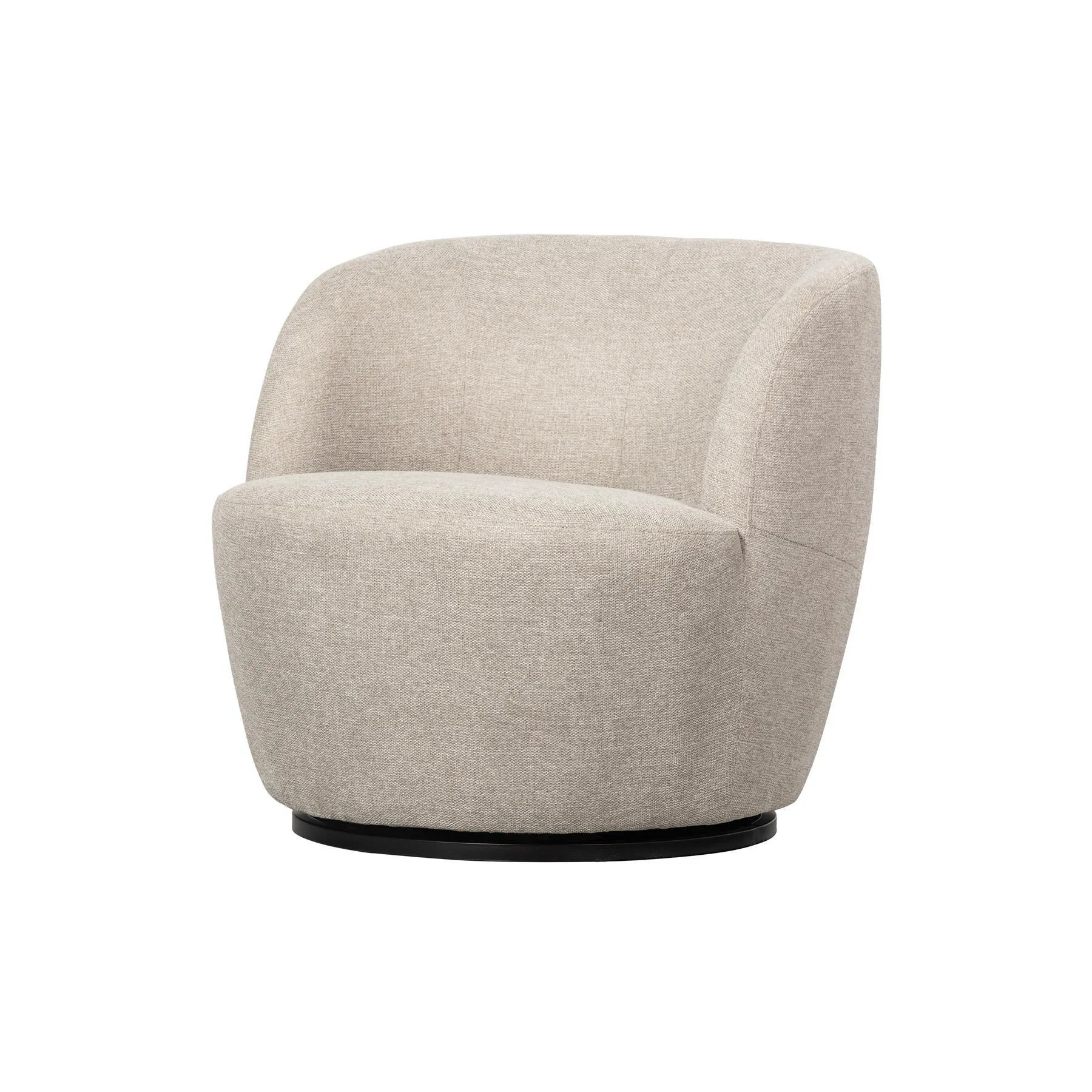WOOOD Serra Draaifauteuil - Polyester - Off White - 75x70x69