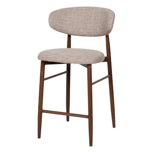 Giga Meubel Barkruk Alexia - Stof/Metaal - Taupe - Set van 2