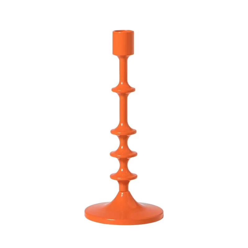 Kandelaar middel - oranje - ø10x23.5 cm