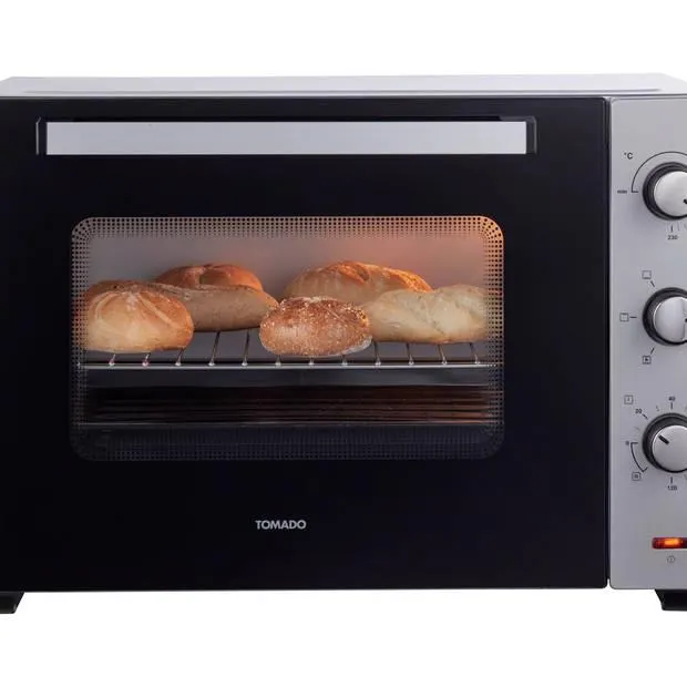 Tomado TEO6000S - Vrijstaande oven - 60 Liter - 2000 Watt - Hetelucht - 4 insteekniveau's - Zilver
