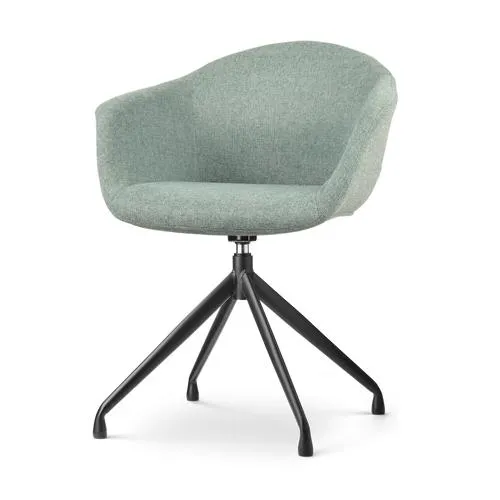 Nolon Nola-Otis Eetkamerstoel Zachtgroen - Draaibaar Zwart Onderstel