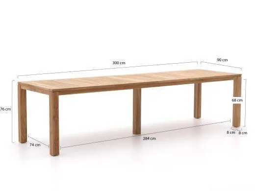 Sunyard Jakarta/Oxford 300cm dining tuinset 9-delig stapelbaar