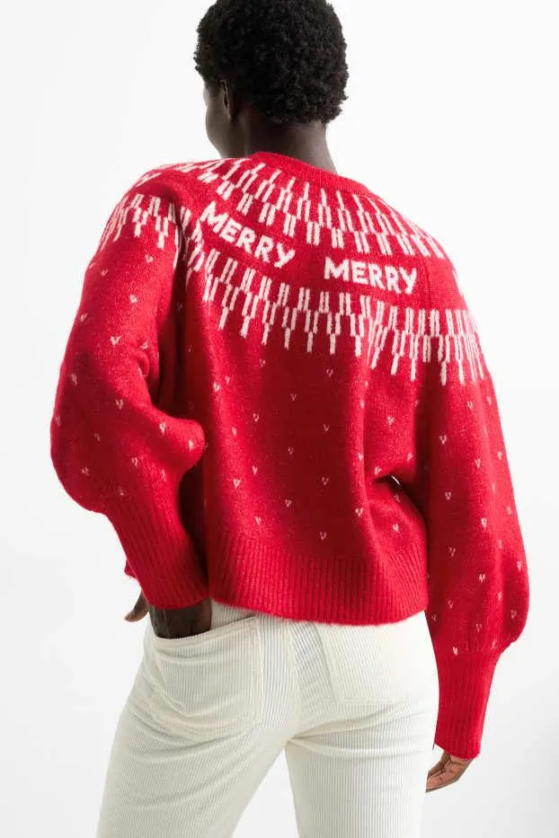 Vánoční svetr - s nápisem Merry