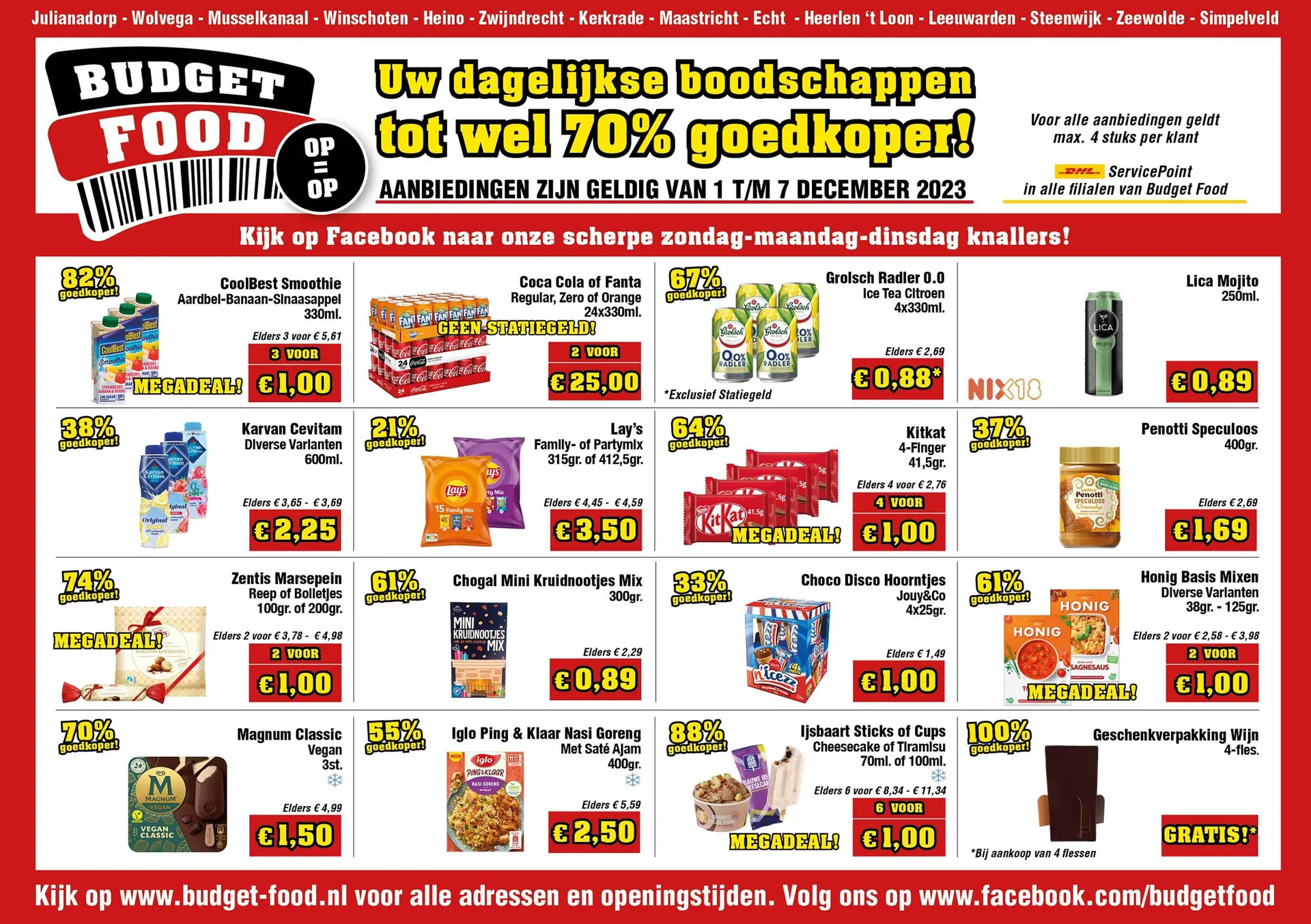 Budget Food folder van 1 december tot 7 december 2023 - Folder pagina 1