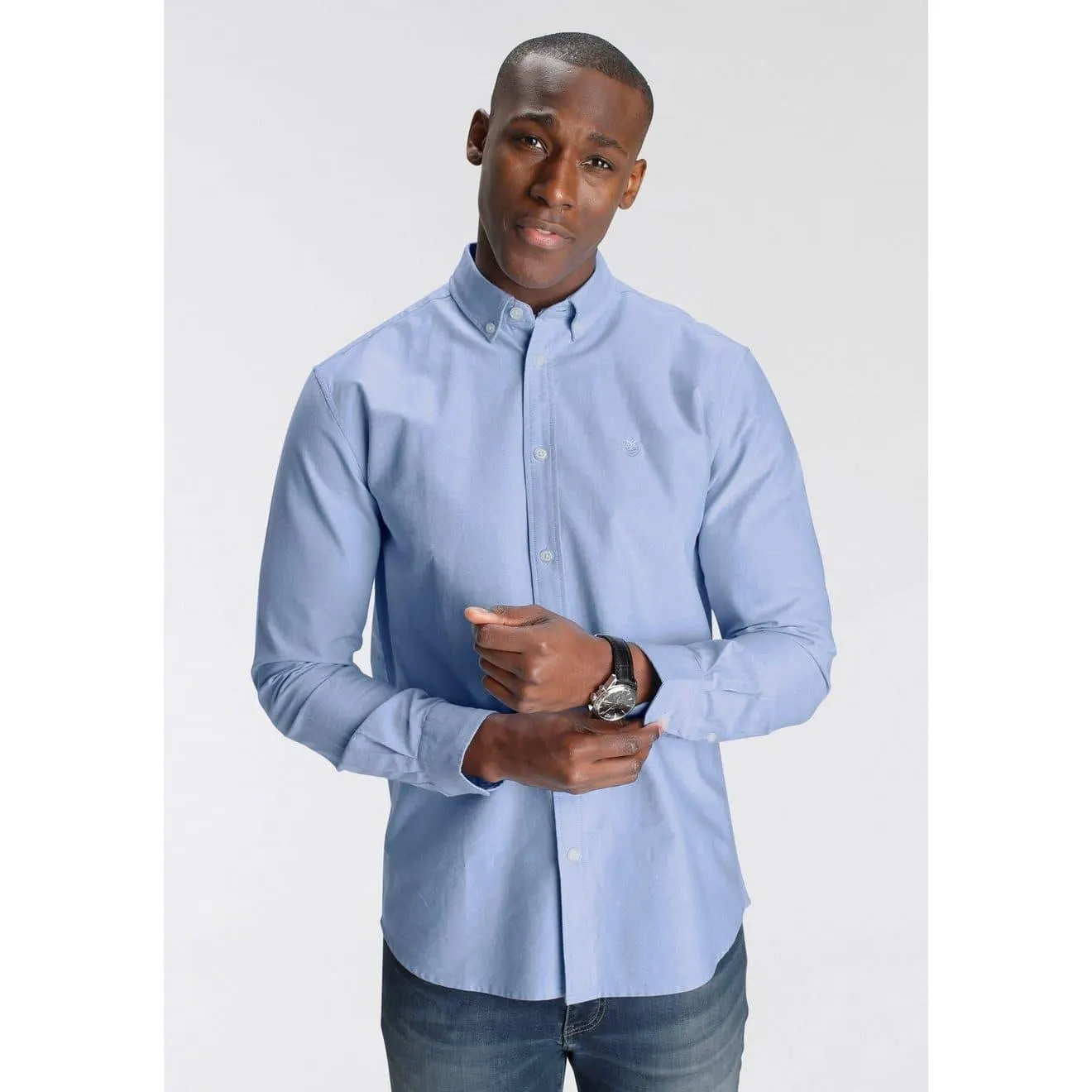 DELMAO Overhemd met lange mouwen in oxford-kwaliteit