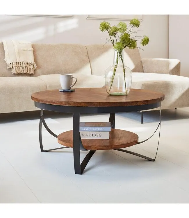 Ronde salontafel Oxis mangohout 90 cm