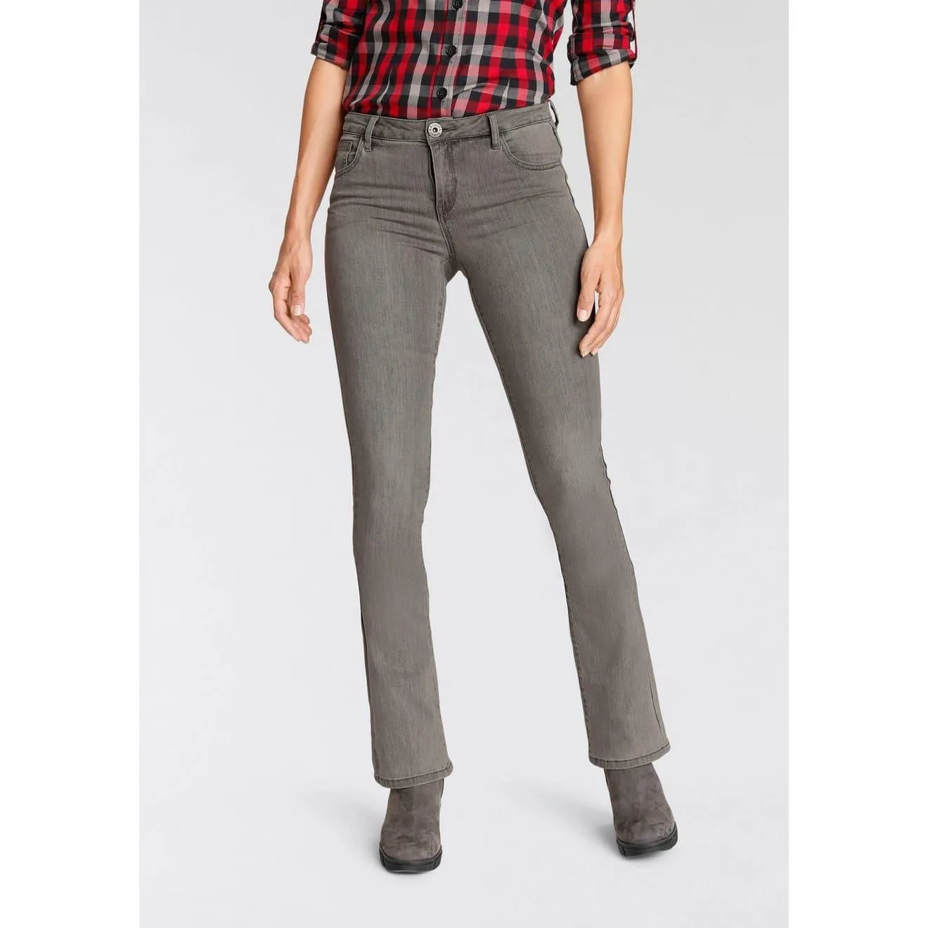 Arizona Bootcut jeans Ultra Stretch normale pasvorm, baby-bootcut, used-look-wassing